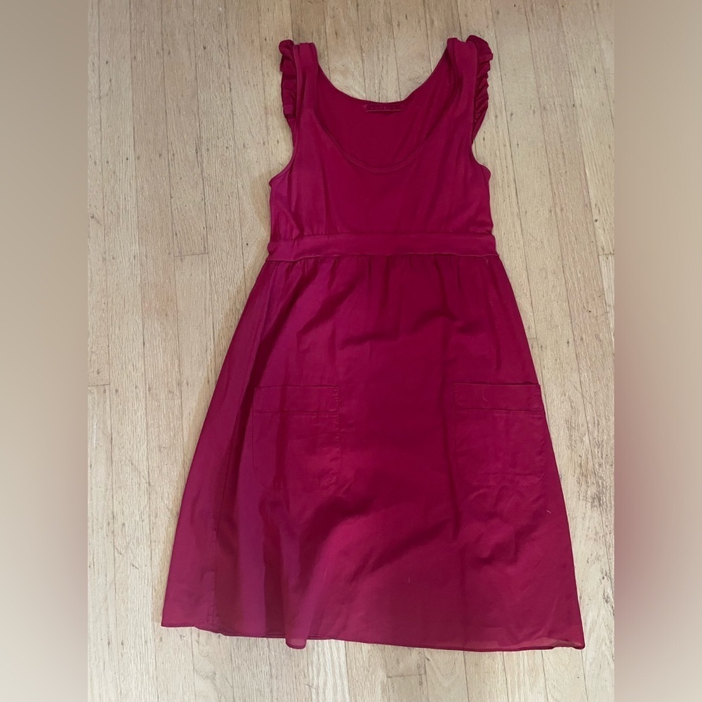 Velvet by Graham and Spencer cotton dress with pockets and pin tuck waist